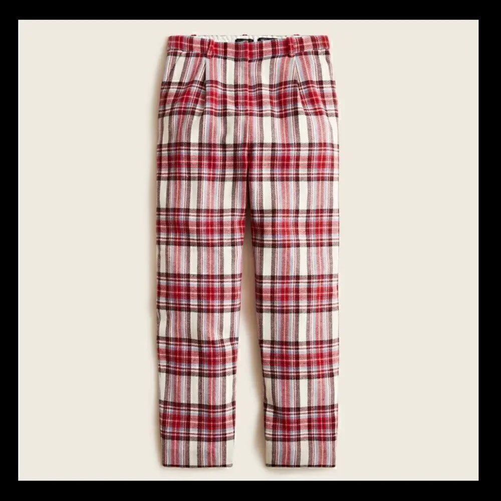 J Crew Nello Gori Italian Made Plaid Tapered Wool Pants NWT